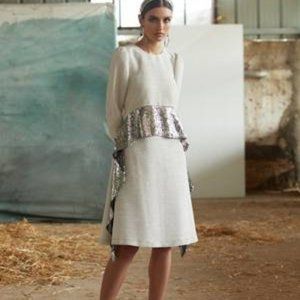 TOC Silver Sequin Peplum Dress NWT